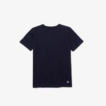 Lacoste SPORT Collab Youssef Sy Print T-shirt - Tričko Dětské Tmavě Blankyt Blankyt / Bílé | CZ-w51m